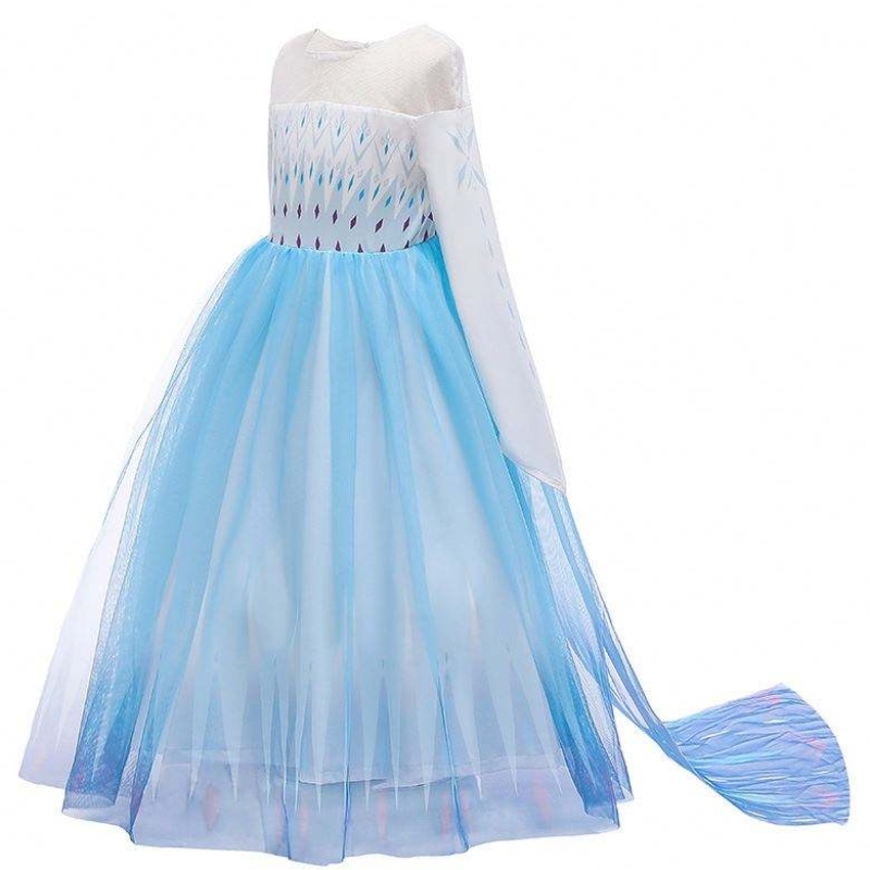 Halloween Carnival Birthday Party Cosplay asut Ice 2 pitkähihainen Elsa-mekko tytöille HCGD-009