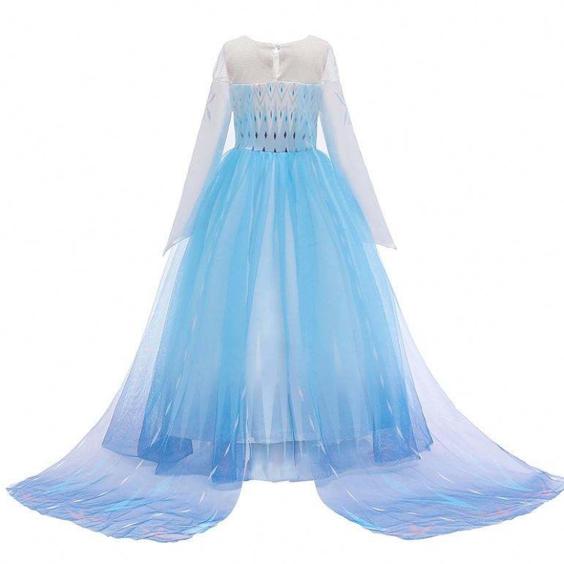 Halloween Carnival Birthday Party Cosplay asut Ice 2 pitkähihainen Elsa-mekko tytöille HCGD-009