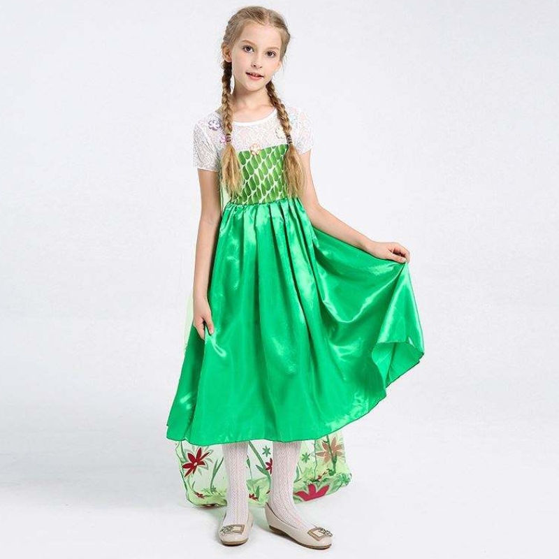 Amazon Top Seller Girl -syntymäpäivämekkopuku Prinsessa Anna Kids Dress Elsa 4-10Y HCGD-019