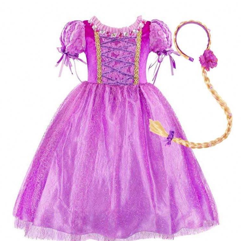 Gadgets 2022 Little Girls Purple Color Rapunzel Princess -mekko asusteilla HCRS-006