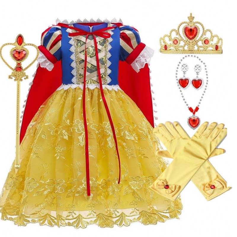 2022 UUSI Sofia Aurora Lumikki Elsa Rapunzel Puku mekko Halloween Cosplay Girl Princess Dress HCSW-009