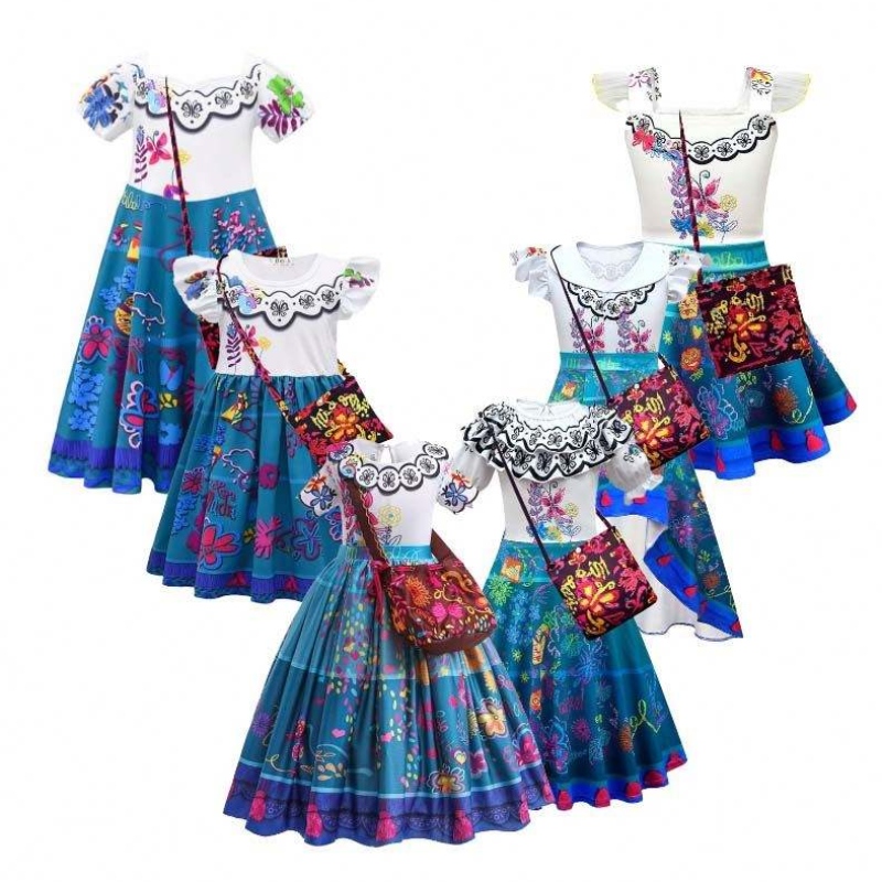 Tyttöjen prinsessa pukeutuu Halloween Fancy Party -mekot 2–12 vuotta Encanto-pukusarja HCIS-001