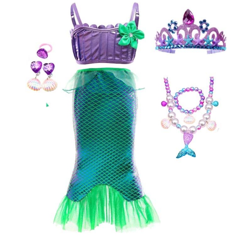 2022 Tukkumyynti Prinsessa pukeutuu pienten tyttöjen merenneito pitkään hännän pukeutumiseen HCMM-007