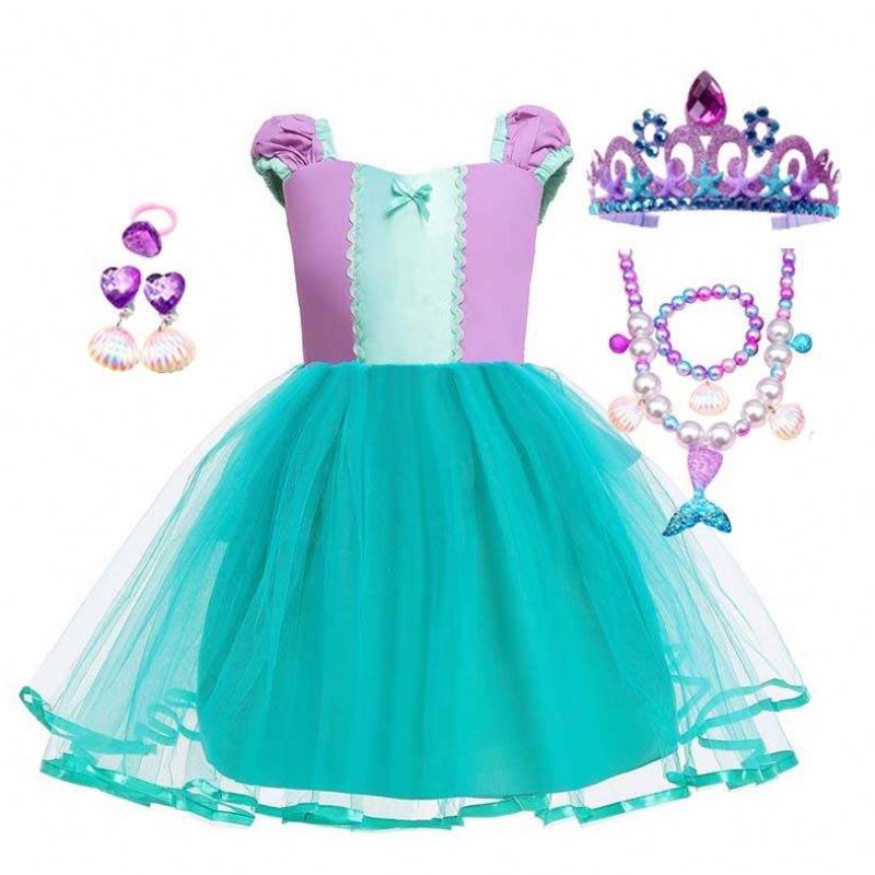 Pikku enkeli merenneito Alice Child Princess Fluffy Blue Tutu Mermaid -teema tyttö tyttö HCMM-008