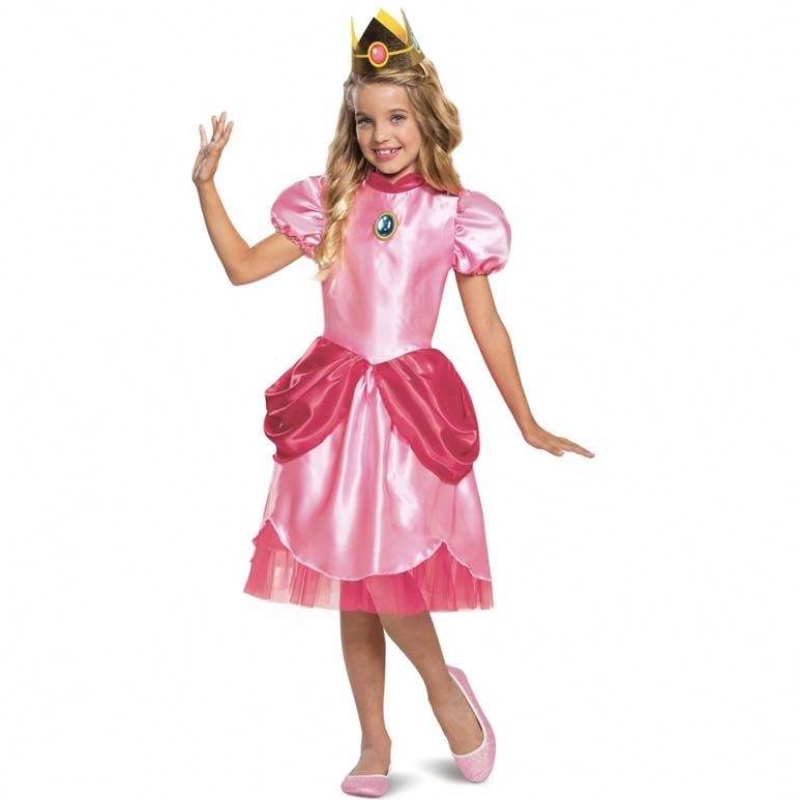 Carnival Cosplay Baby Girls Party Christmas Super Brother Cartoon Pink Princess Peach -puku Crown HCMU-006: lla