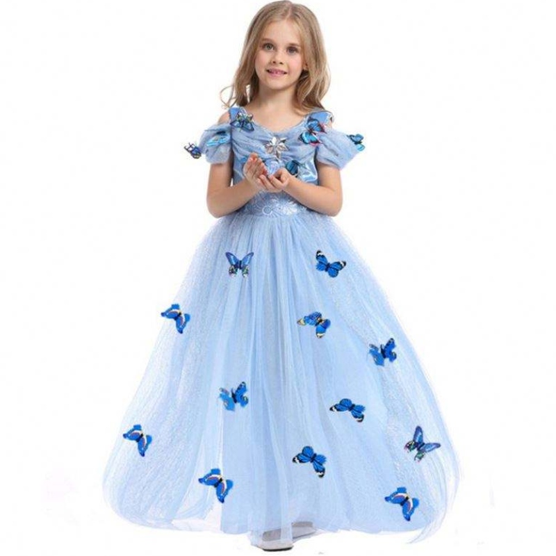 Tukkumyynti aurora prinsessa mekkonukkuva kauneuspuku tytöt pukeutuvat perhonen kanssa lapsille lyhyet hihat pitsimekko