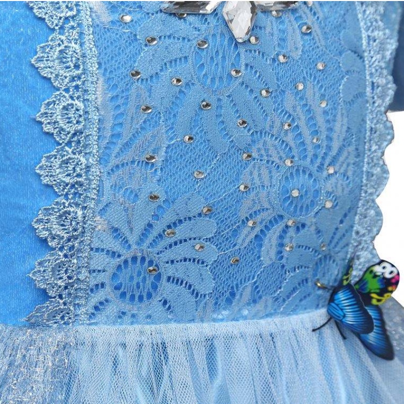 Tukkumyynti aurora prinsessa mekkonukkuva kauneuspuku tytöt pukeutuvat perhonen kanssa lapsille lyhyet hihat pitsimekko
