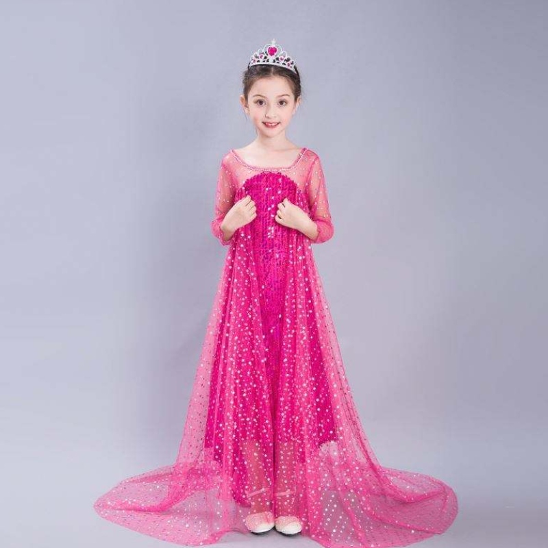 Baige Blue Elsa Sequined Girl Kids Halloween Cosplay -puku Elsa Ana Princess -mekko