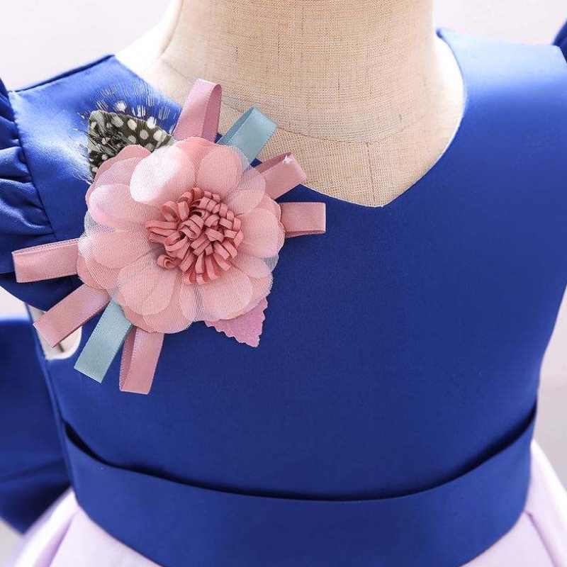 Baige New Fashion Girls Frocks Design Frock Kids Flower Syntymäpäivämekot tukkumyynti L2033XZ