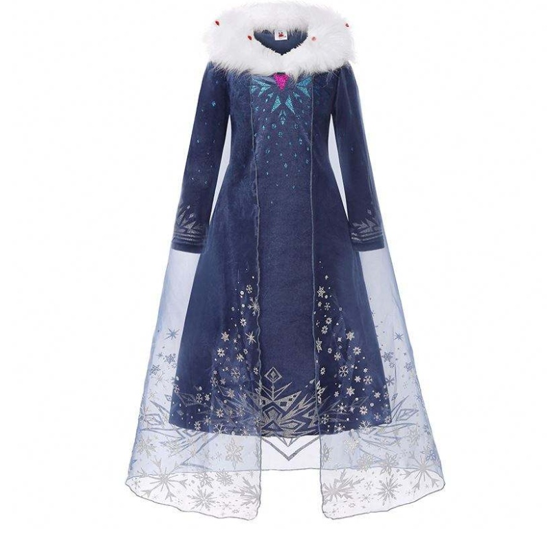 Baige eurooppalaiset ja amerikkalaiset tytöt Elsa Anna Girl Princess Christmas Kids Winter Dress BX1736