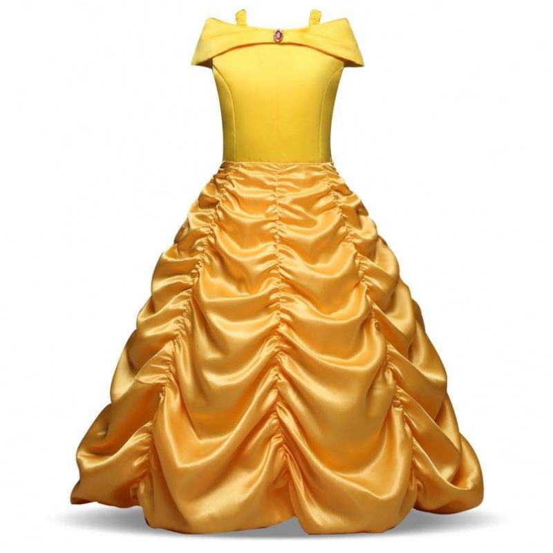 Baige Uusi saapuminen Bella Princess Girl Dress Lasten pukuvaatteet SMR012