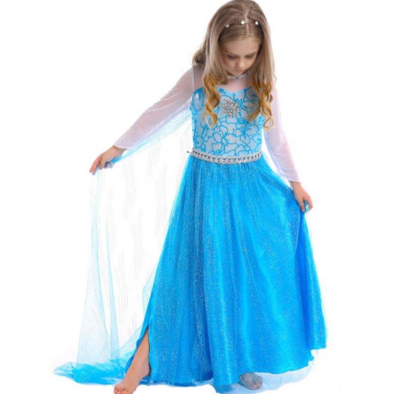 Baige Hot Myynny Lastenkäytön tyttövauva pitkähihainen maxi -mekko Elsa -mekko viitalla