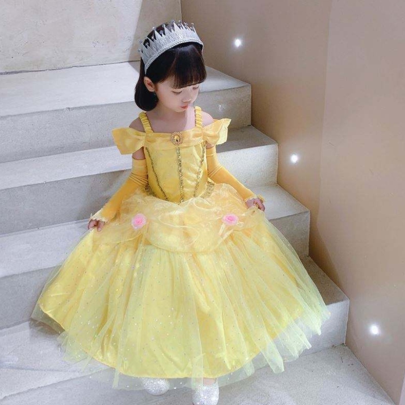 Kauneus ja peto Belle Princess Dress Kids Girl Party Cosplay -puku