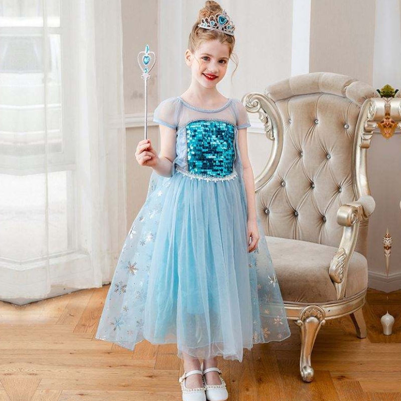 Baige Uusi saapuminen Hihaton Elsa Anna Fashion Kids Pukun cosplay Girls -pukujuhlat mekot