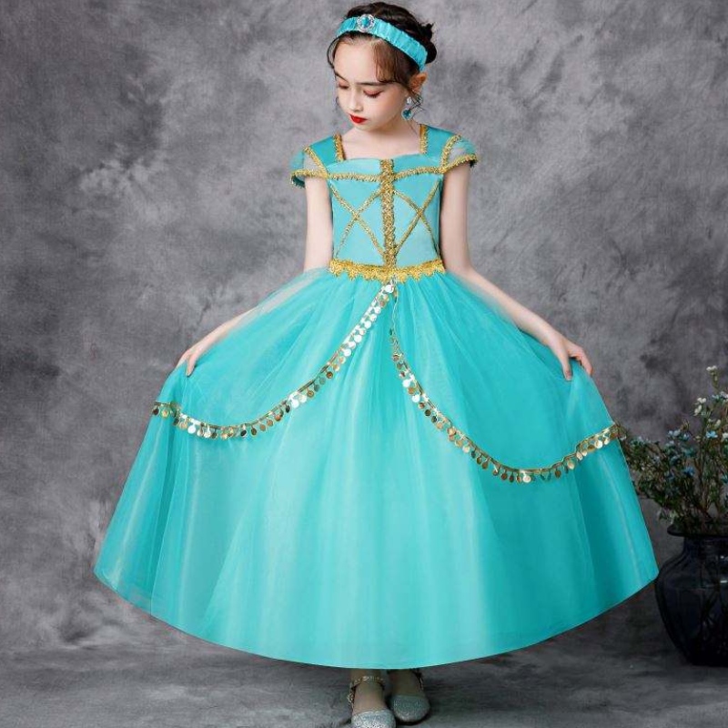 Kuuma myynti tyttöjen prinsessa puku Jasmine cosplay Summer Trends Party Wear Girl -mekot