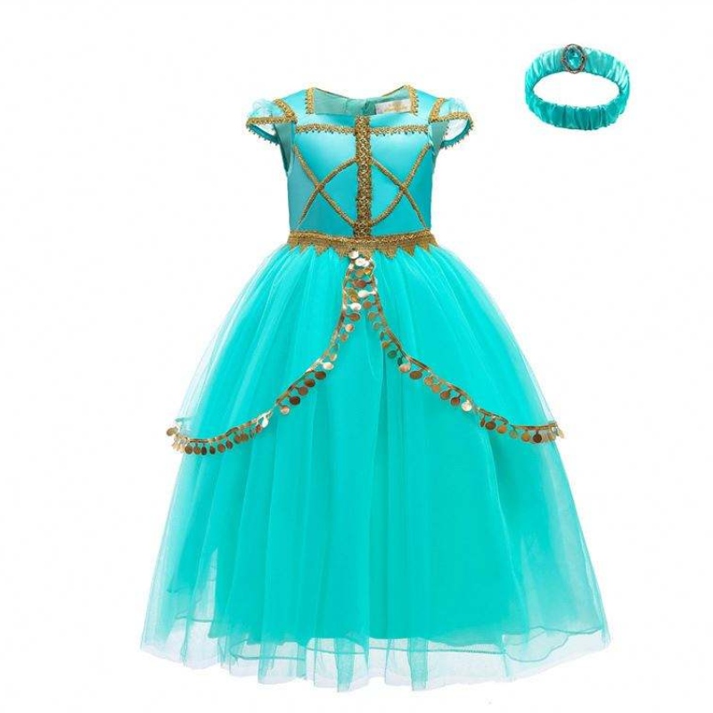 Kuuma myynti tyttöjen prinsessa puku Jasmine cosplay Summer Trends Party Wear Girl -mekot