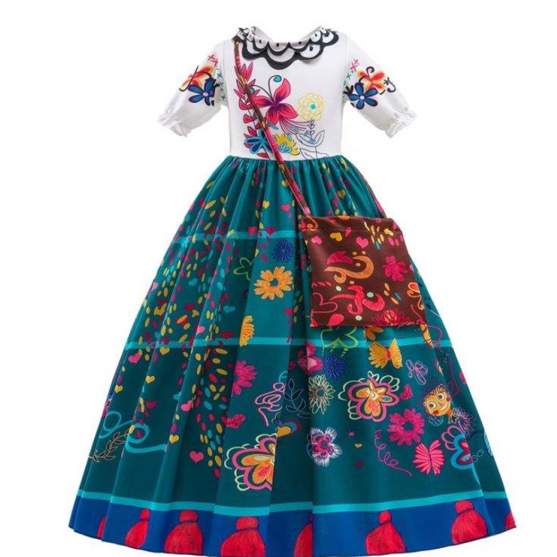 Uudet muotilapset Encanto -elokuvapuku Halloween Mirabel cosplay Long mekko Barbie Fashionistas vaatteet