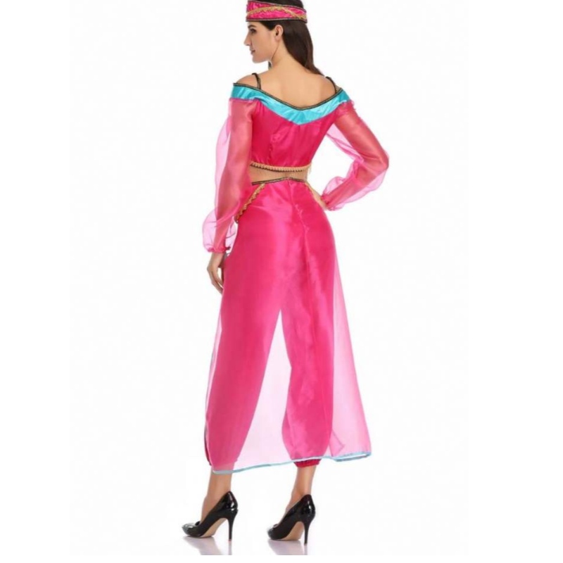 Tukkumyynti Seksikäsnaiset pitkähihainen arabia Intia Jasmine Princess -puku Halloween Fairy Kreikan jumalatar Lady Cosplay -puku