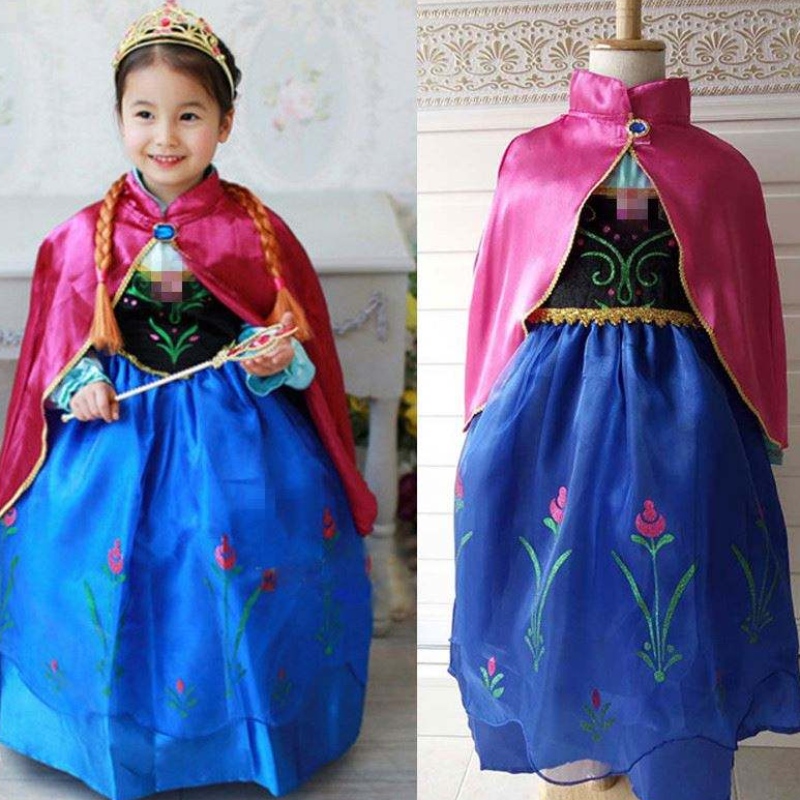 Tytöt Elsa Anna mekko sarjakuva cosplay lumi kuningatar prinsessa mekot Elsa Taaperoiset lapset vaatteet tytöille