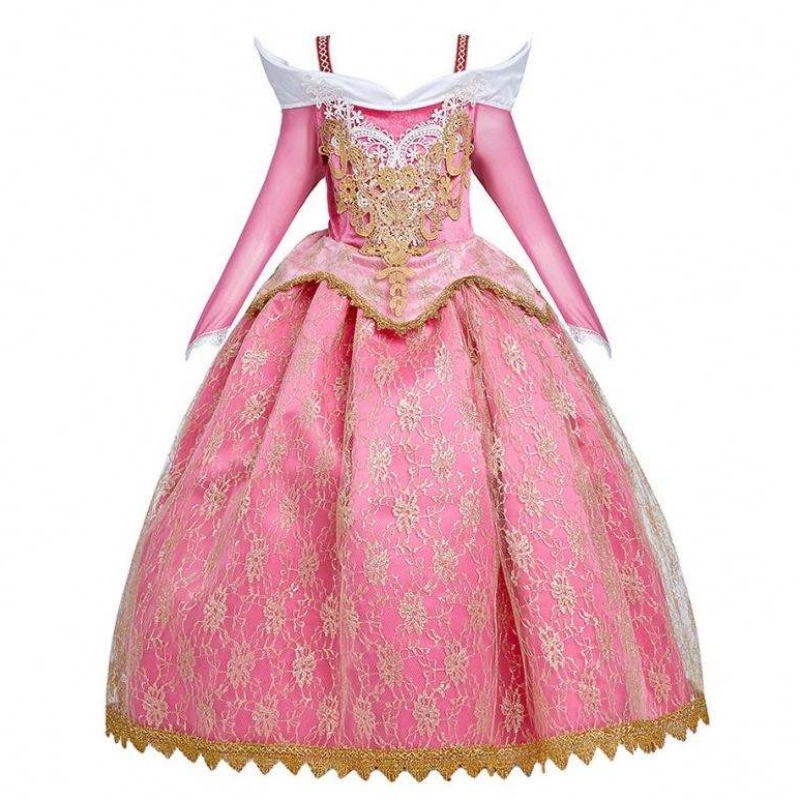 Tyttö fancy deluxenukkuva kauneus Halloween Prinsessa Pukujuhlat Aurora pukeutuu lapset punaisen kerrostetun joulun sivun pallopuku