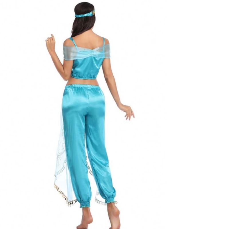 Tukkumyynti seksikäs jasmine aladdin housutnaiset puku prinsessa puku aikuinen arabialainen vatsatanssija puku prinsessa jasmine cosplay