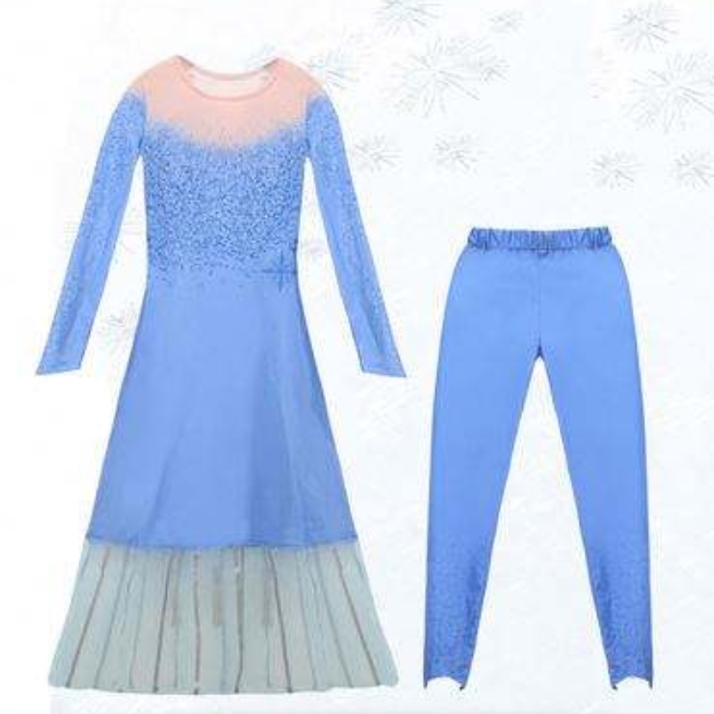 Tyttöjen prinsessapukujuhlat Elsa Carnival Frozen 2 Elsa Anna Princess Fancy Dress Kids Puku