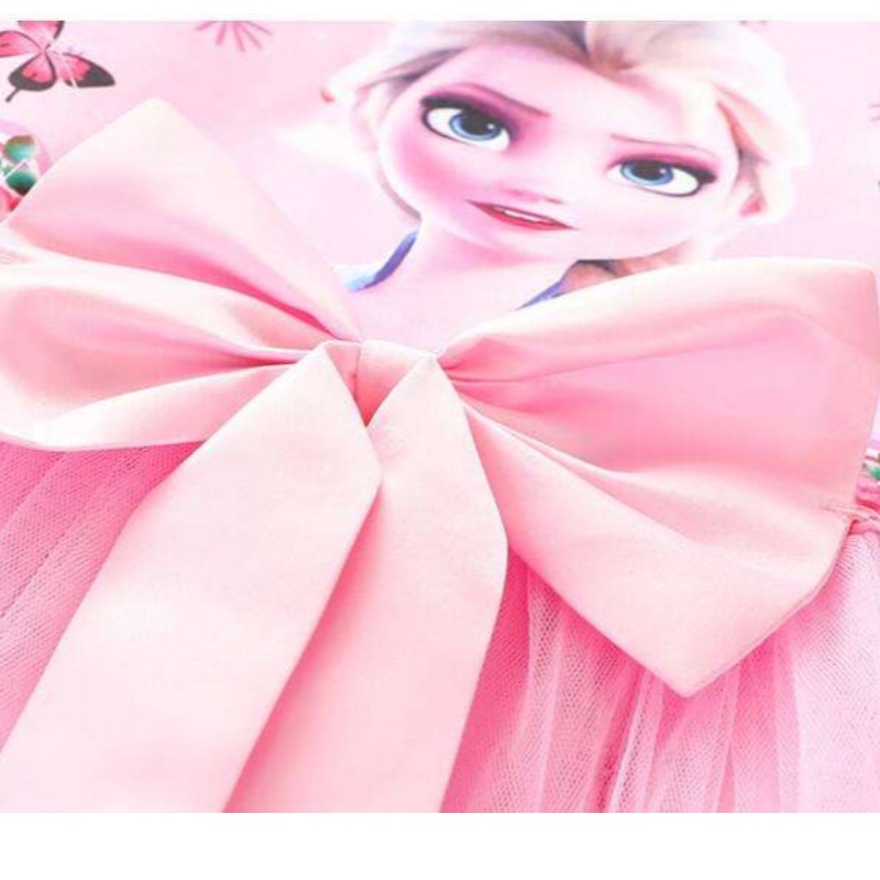 2-8y Girls -mekko Summer Uusi lyhythihainen prinsessa Elsa Mesh Tutu -hame Lasten syntymäpäiväjuhlat cosplay-mekko
