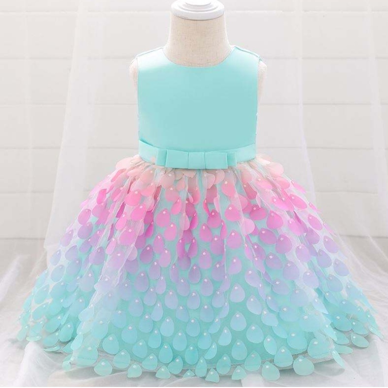 Baige Amazon Top Sale Mermaid -sarja Baby Dress Princess Girls Party Syntymäpäivämekot yksiosaiset tyttöjuhlat mekot