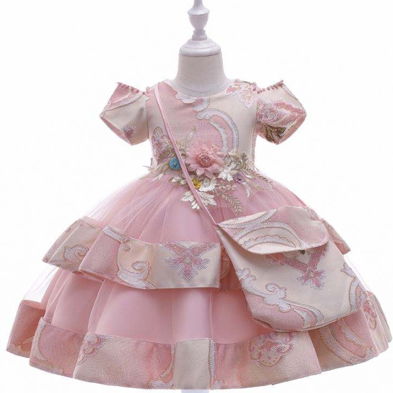 Baige Amazon Hot Sale Uusi häätapahtuma Frock Birthday Ceremony Girl Party Dress Kids 3-8 vuotta vanha tyttöhakemus L5212