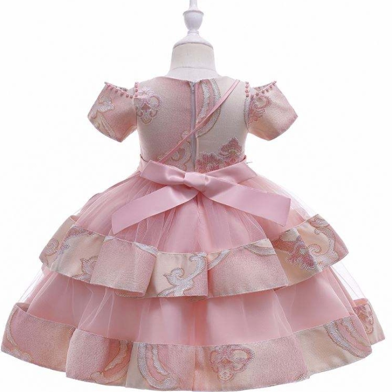 Baige Amazon Hot Sale Uusi häätapahtuma Frock Birthday Ceremony Girl Party Dress Kids 3-8 vuotta vanha tyttöhakemus L5212