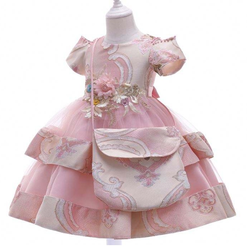 Baige Amazon Hot Sale Uusi häätapahtuma Frock Birthday Ceremony Girl Party Dress Kids 3-8 vuotta vanha tyttöhakemus L5212