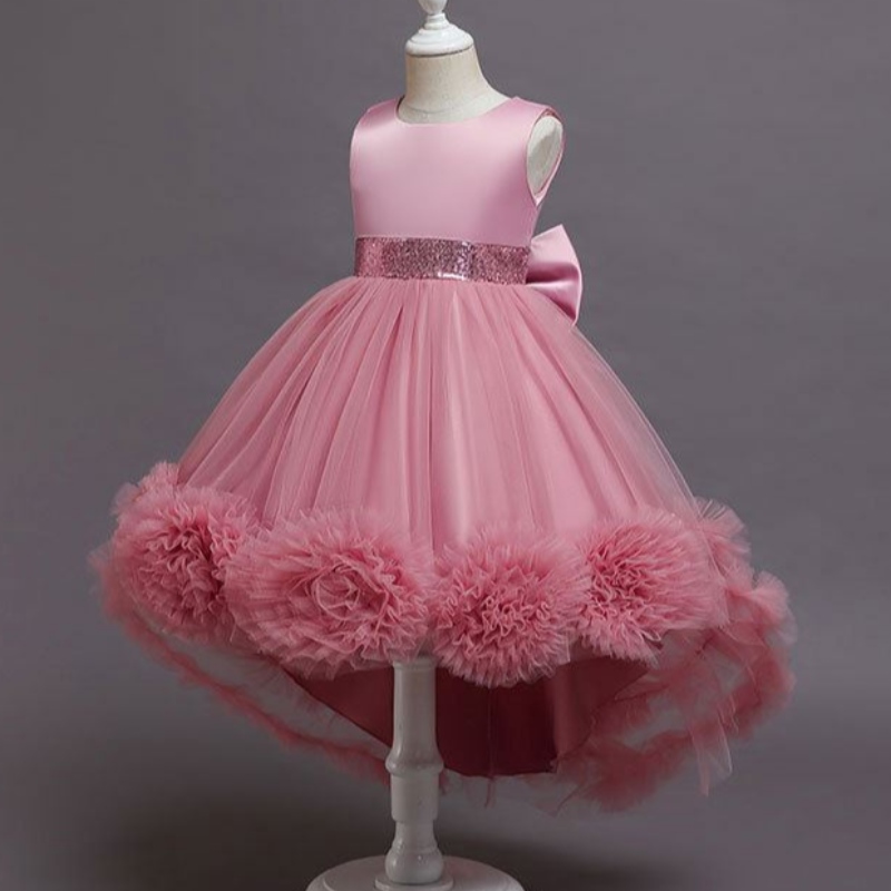 Baige Little Big Girls Flower Wedding Try Tutu -mekko muodollinennäyttelyjuhla Prinsessa Prom Ball -puku