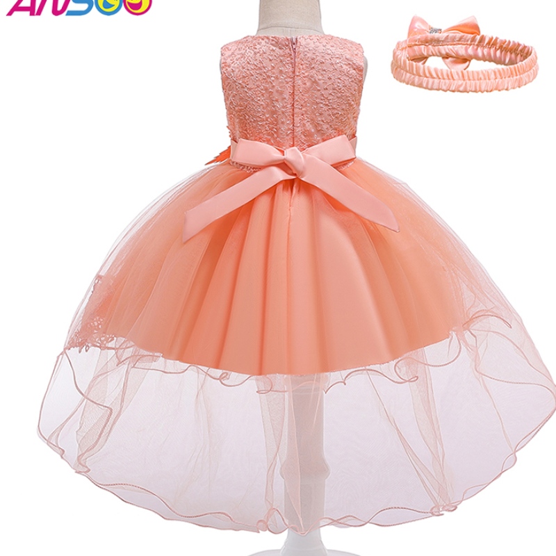 Ansoo Pretty Peach Children \\ Tyttö syntymäpäivä Prinsessa Kukka oranssi häämekko tytölle