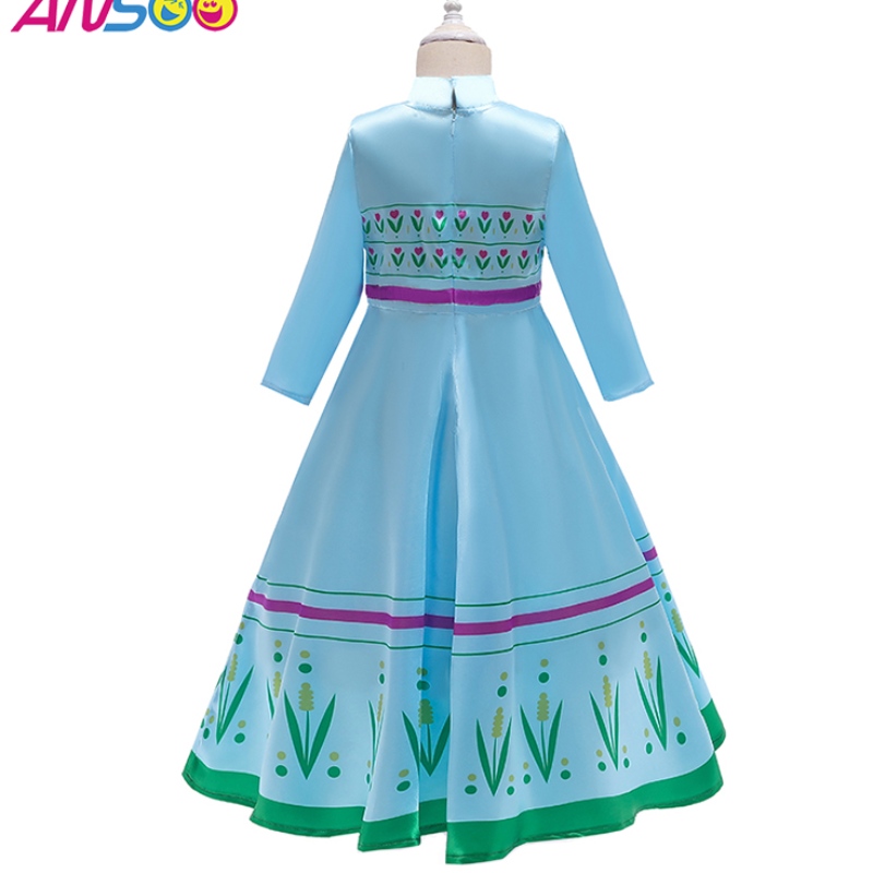 Ansso Anna Elsa -prinsessapuvut lapsille Halloween Christmas Party Cosplay Snow Queen Fancy Dresses Girls Snowflake Prom -puku