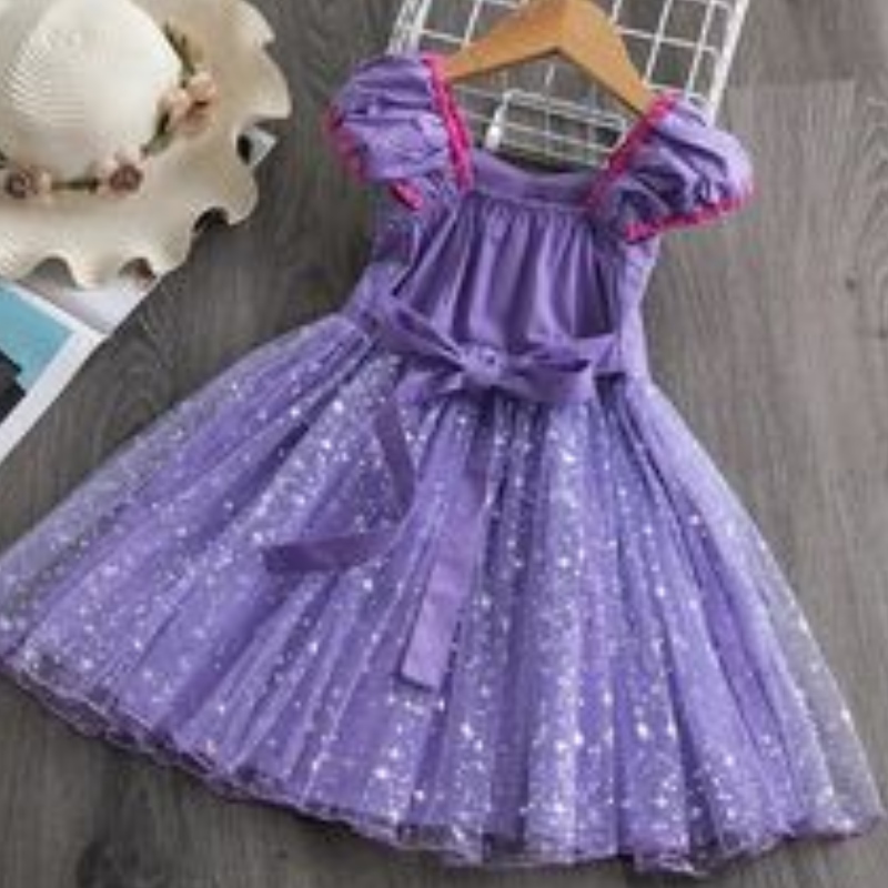 Tytöt Sophia Rapunzel Princess -mekko Fluffy Purple Dress Childrenin puvut