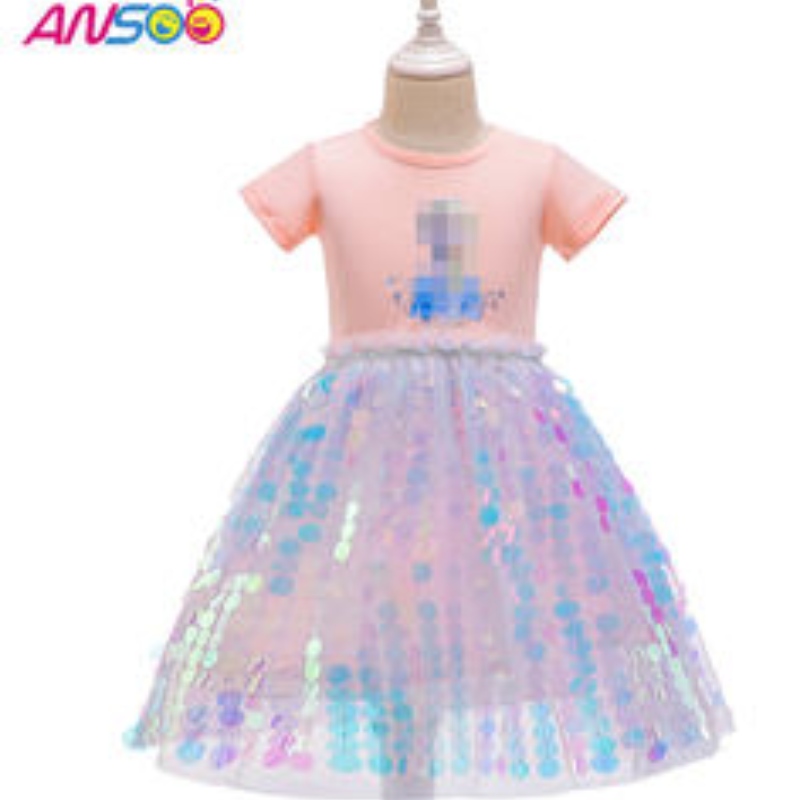 Ansoo -vaatteiden valmistajat Ice Queen Princess Elsa Wedding Birthday Party Dress