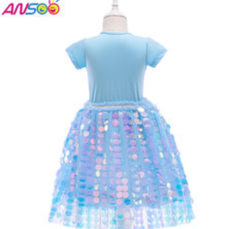 Ansoo -vaatteiden valmistajat Ice Queen Princess Elsa Wedding Birthday Party Dress