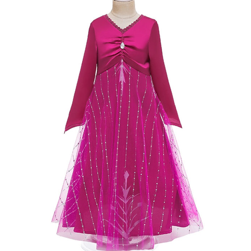 Ansoo online Halloween Anna Elsa -puku lapsille pukeutuvat pukut tyttö prinsessa-kuvitusmekko 2-13 vuotta tyttöjä