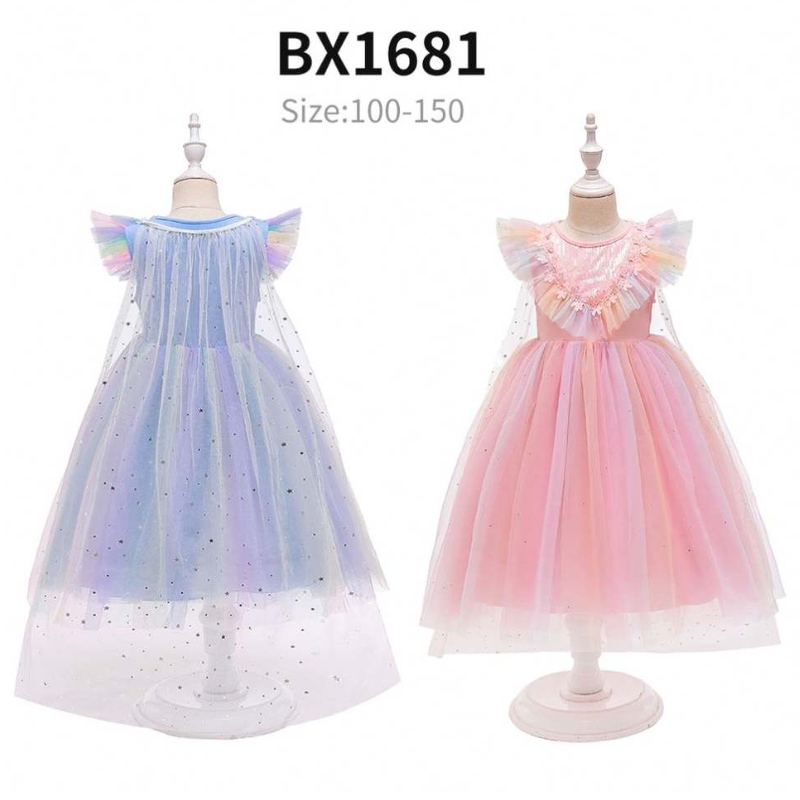 Halpa hintaprinsessa Anna -prinsessa Elsa Snow Queen Girl -juhlapuku Kids Halloween Cosplay -puku BX1693/BX1697