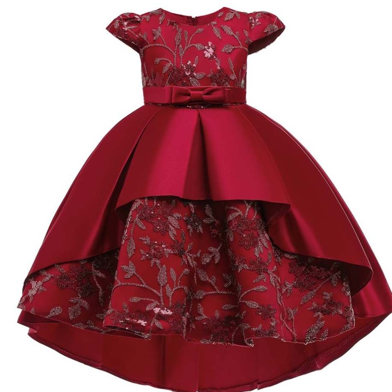 Baige New Year Frock Kids Party Wear Pitkän hännän Kid Flower Girl Western Party Formal Birthday Dress