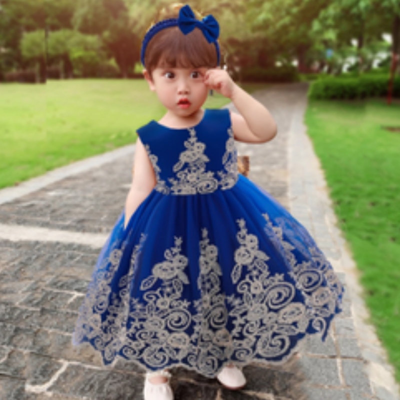 Baige New Lace Frock Kids Party Wear 0-6-Year Flower Girl Birthday Party Ball -puku