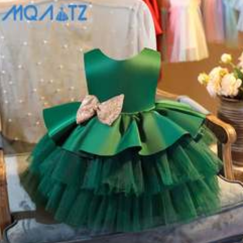 Baigen uusien lasten juhlapuku Frock Kids Wedding Clothing Hihaton midi -juhlakko mekko