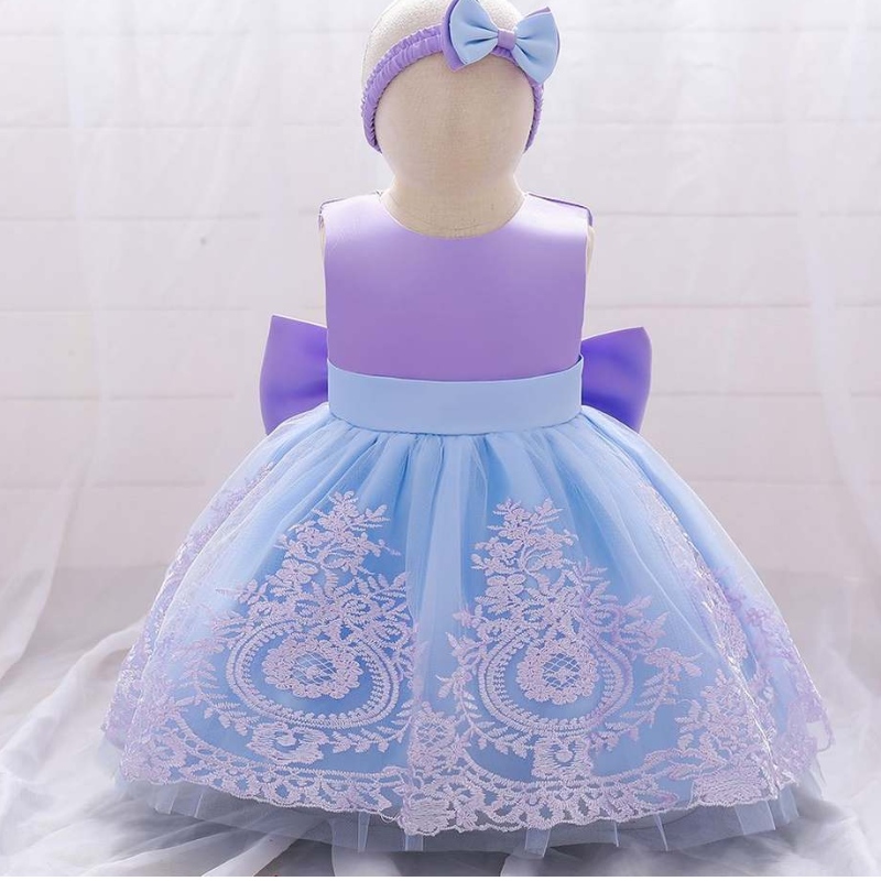 Baige New Fashion Girls Princess Wedding Party Party Gown Kids Party Dress big Bow