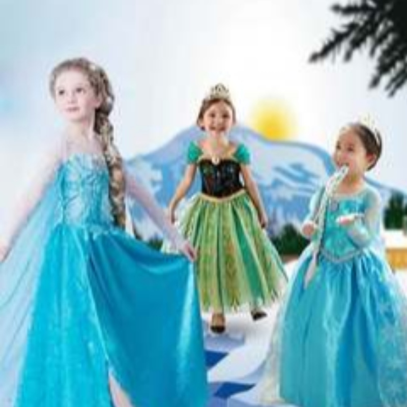 Frozen Elsa Anna -puku Elsa 2 -mekko Halloween Girls \\ 'mekot paljettisesti