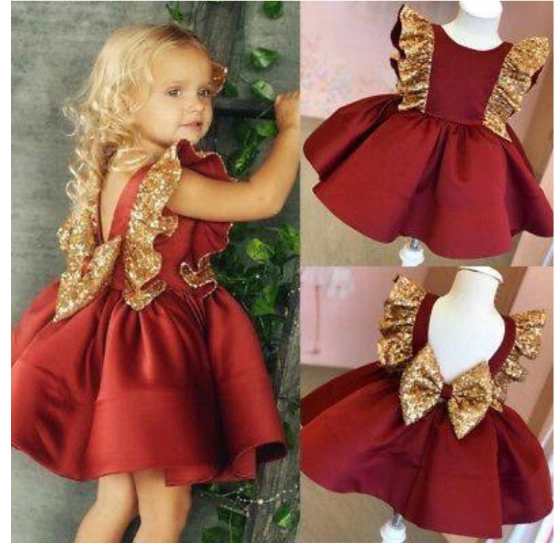 Baige Lovely Kids Dress Vaatteet 2020 Uusi Design Girls Wedding Frock Birthday Party Dress L1968XZ