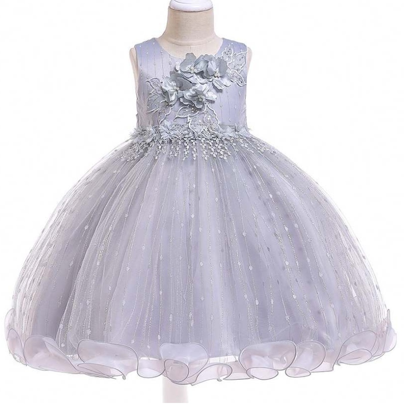 Baige Kiinan tehdas Suora hinta vauvapuku Picture Girls Party Dresses Vauvavaatteet L5101