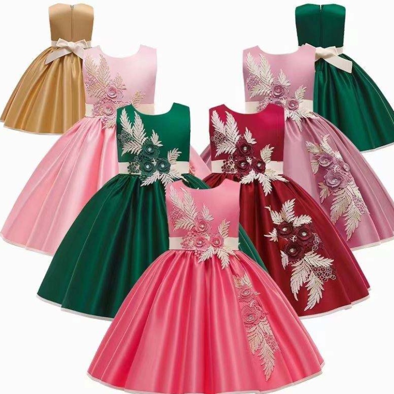 Baige Kids Boutique vaatteet Tyttöjen mekko Uusi muotoilu kevätmekko sopii vauva tyttöjen syntymäpäiväjuhlia hääpuku