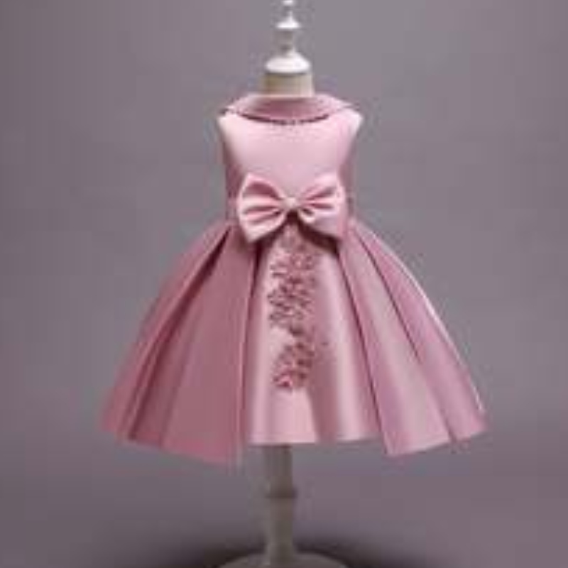 Baige Flower Girl Evening Dress Girls Catwalk Syntymäpäiväprinsessamekko Western Style Little Girl Piano Gown 68040