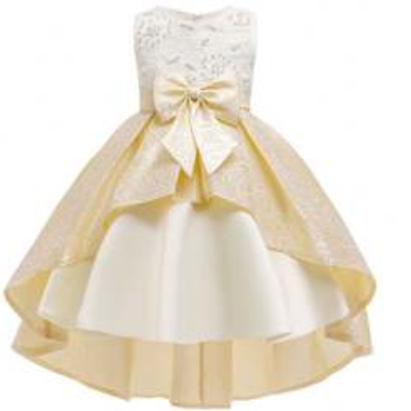 Baige Boutique Clothing Girls Party Dreams Satin Lapset Dress suunnittelee pitkät vaatteet T5176