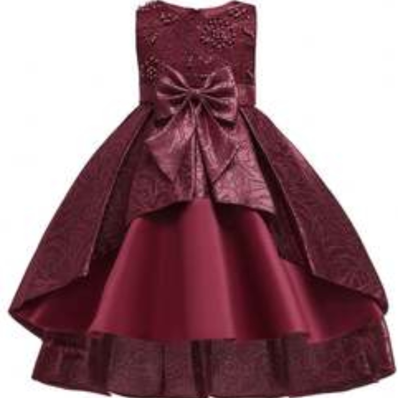 Baige Boutique Clothing Girls Party Dreams Satin Lapset Dress suunnittelee pitkät vaatteet T5176